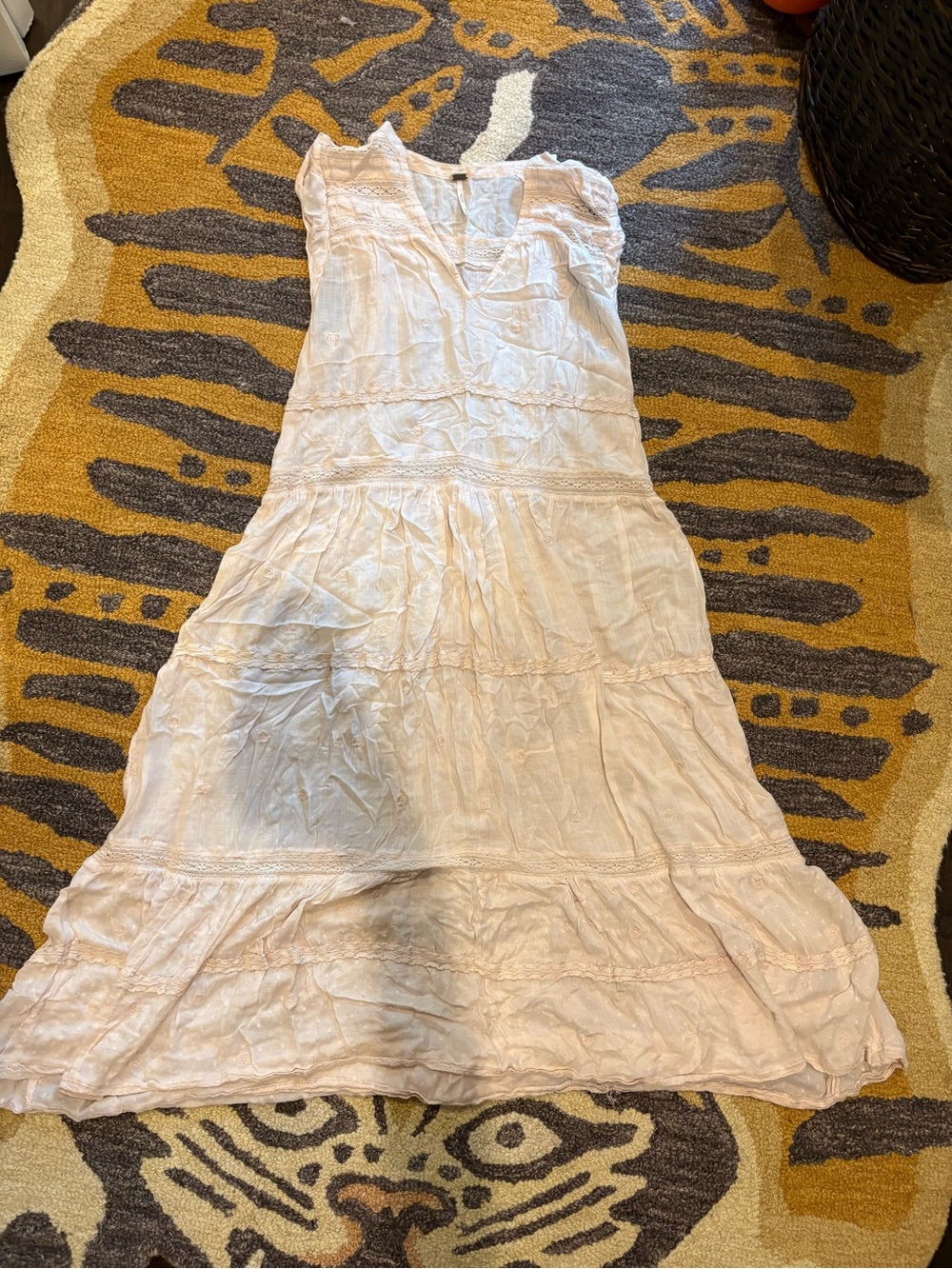 Free People Cream Tiered Maxi Dress